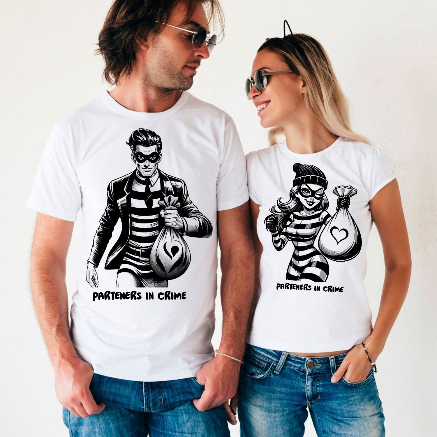 Tricouri de cupluri PARTENERS IN CRIME