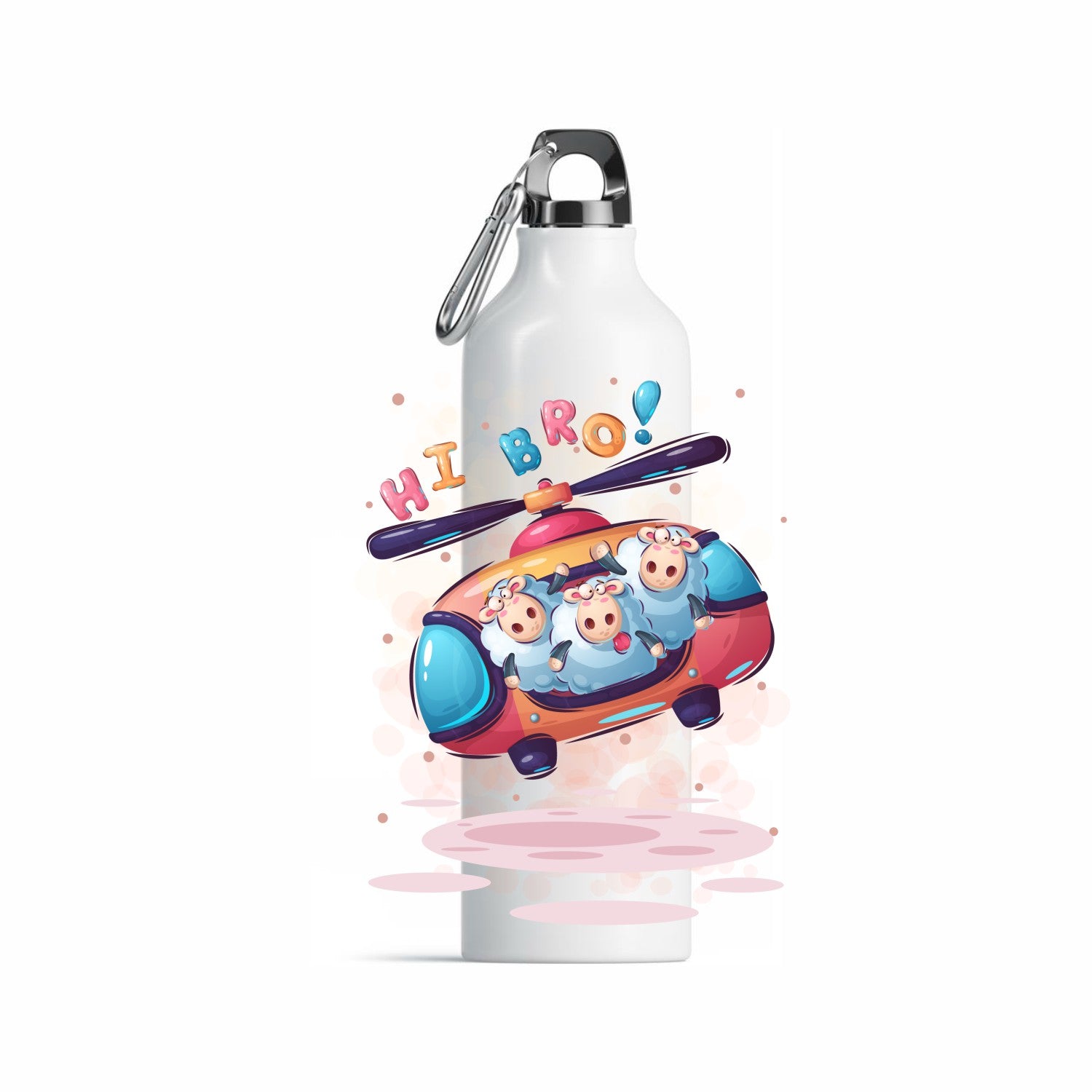 Bidon sport alb - HI BRO - sakosa.ro