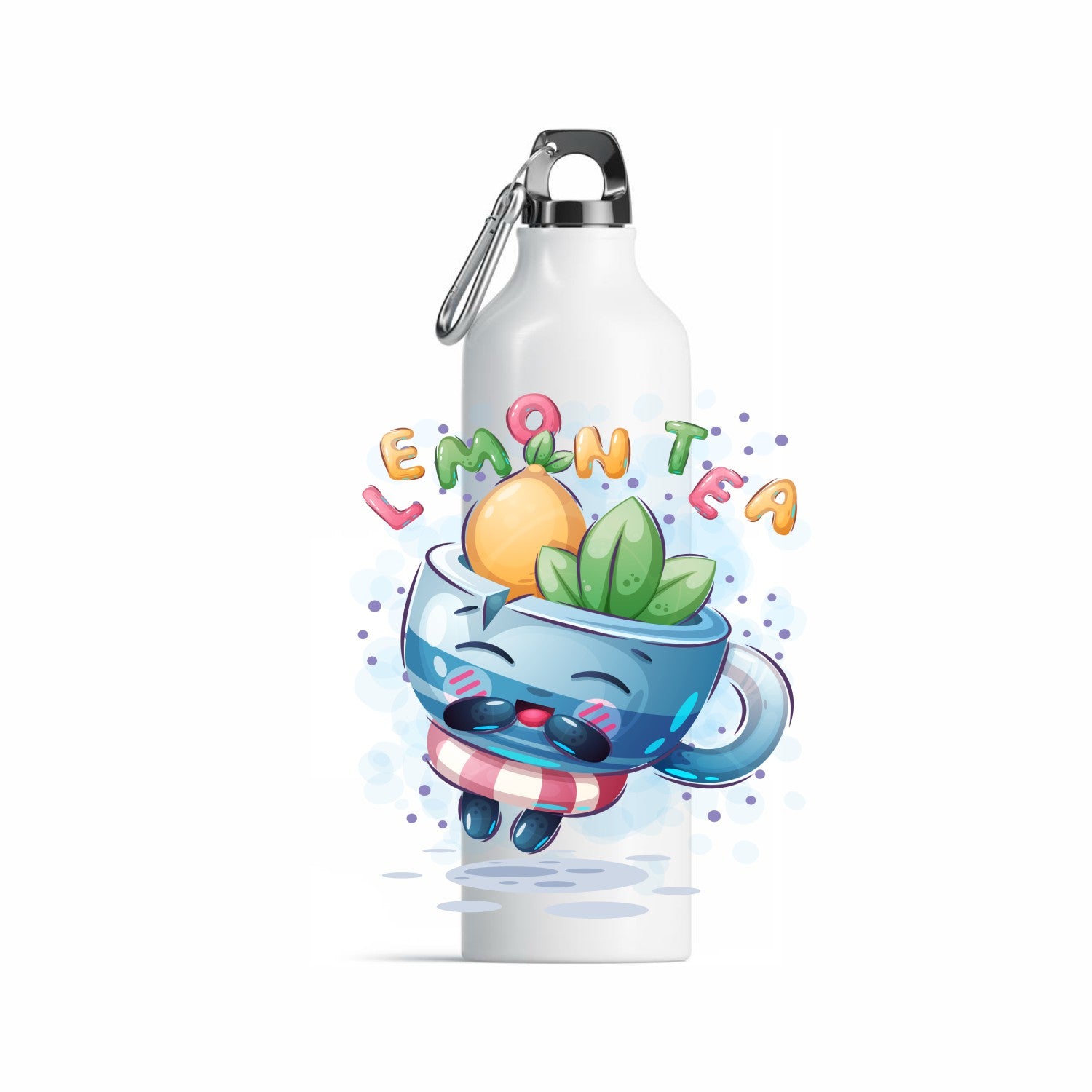 Bidon sport alb - LEMON TEA - sakosa.ro