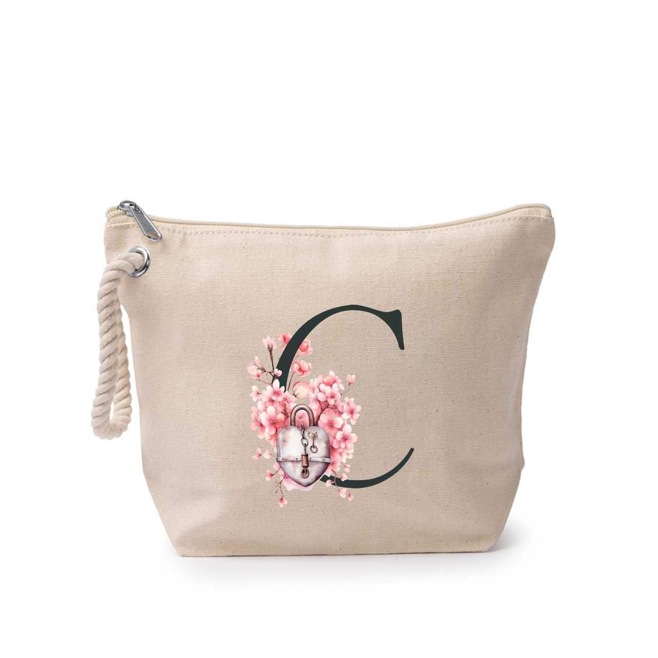 Portfard personalizat cu litera C, material din bumbac 100% - sakosa.ro