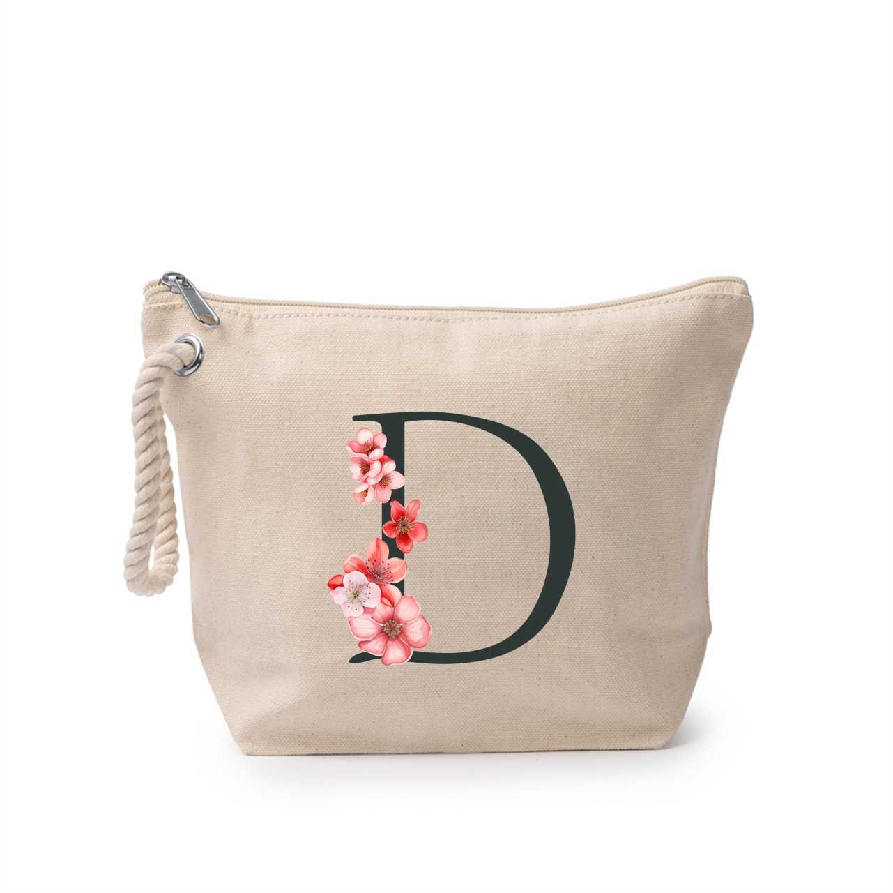 Portfard personalizat cu litera D, material din bumbac 100% - sakosa.ro