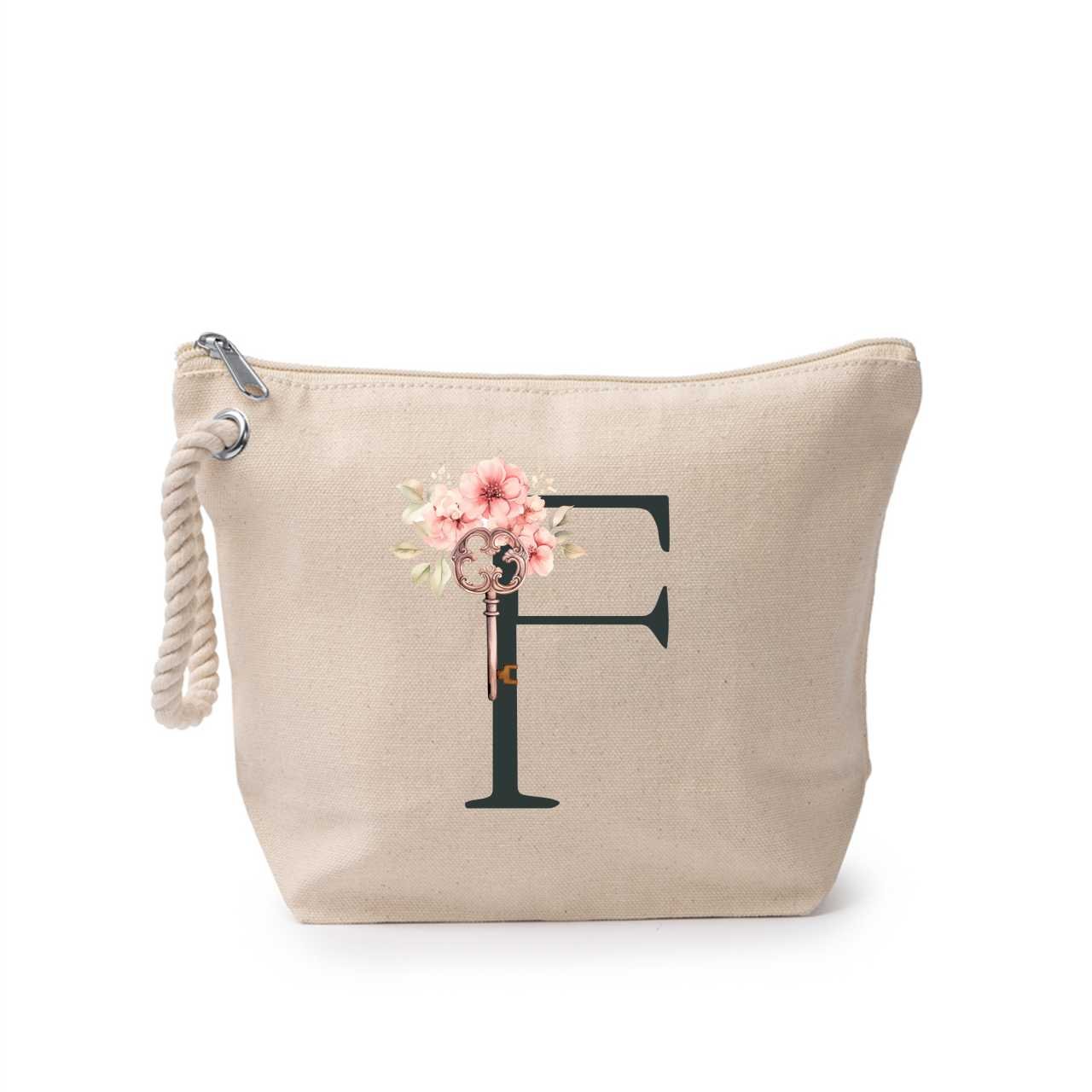 Portfard personalizat cu litera F, material din bumbac 100% - sakosa.ro