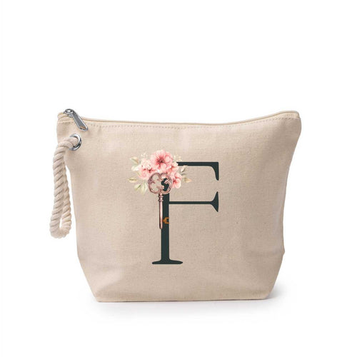Portfard personalizat cu litera F, material din bumbac 100% - sakosa.ro