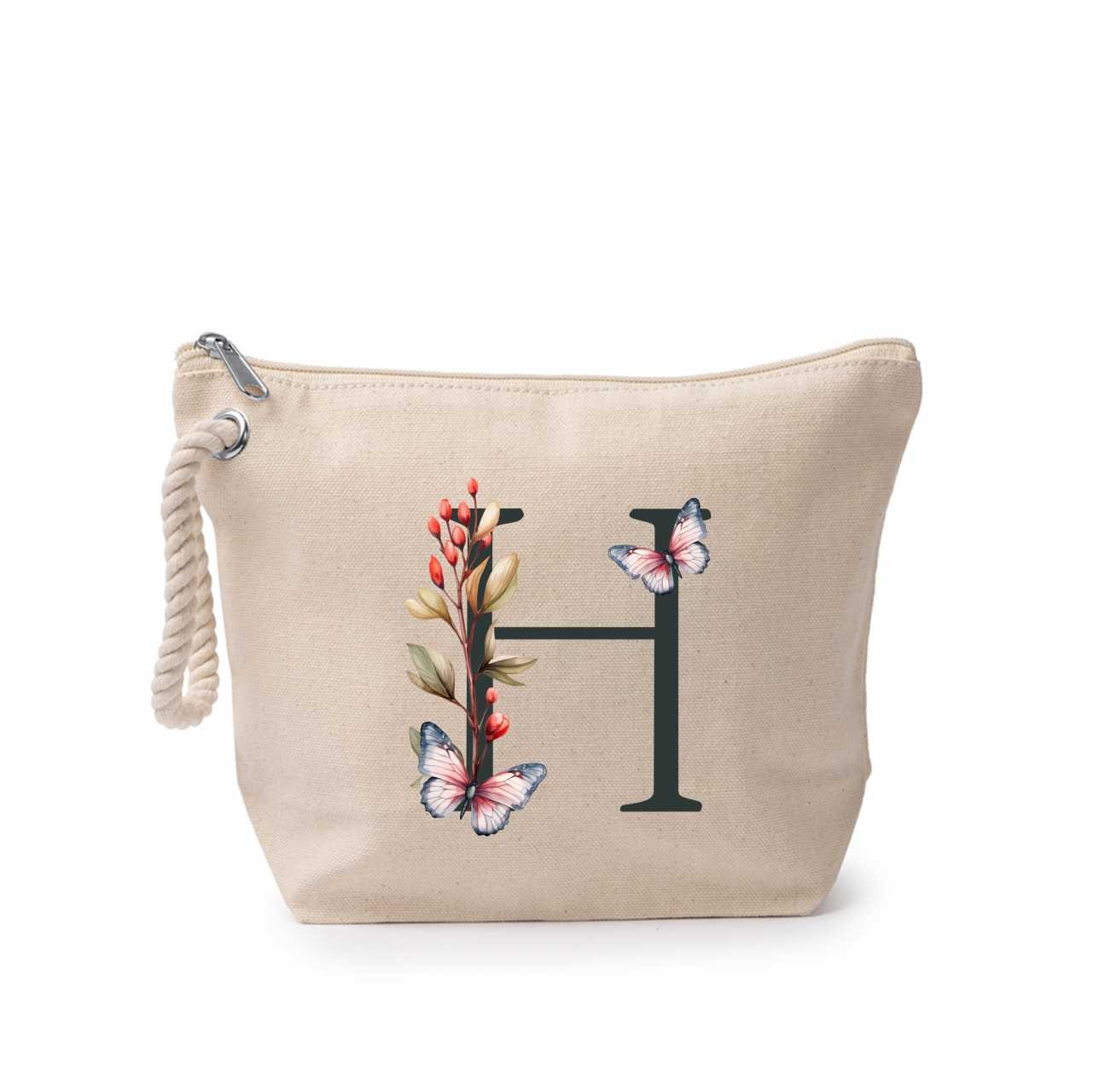 Portfard personalizat cu litera H, material din bumbac 100% - sakosa.ro