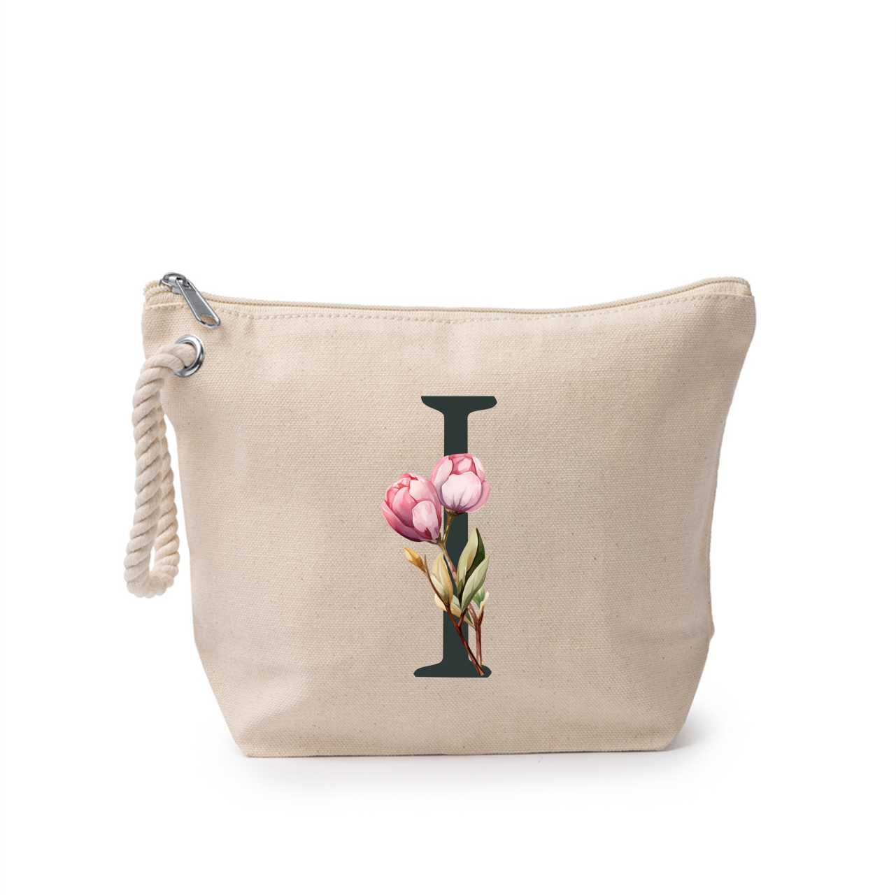 Portfard personalizat cu litera I, material din bumbac 100% - sakosa.ro