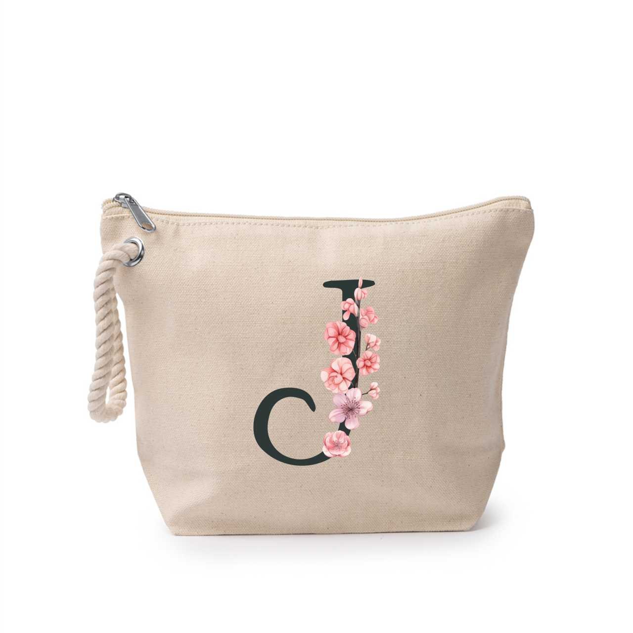 Portfard personalizat cu litera J, material din bumbac 100% - sakosa.ro
