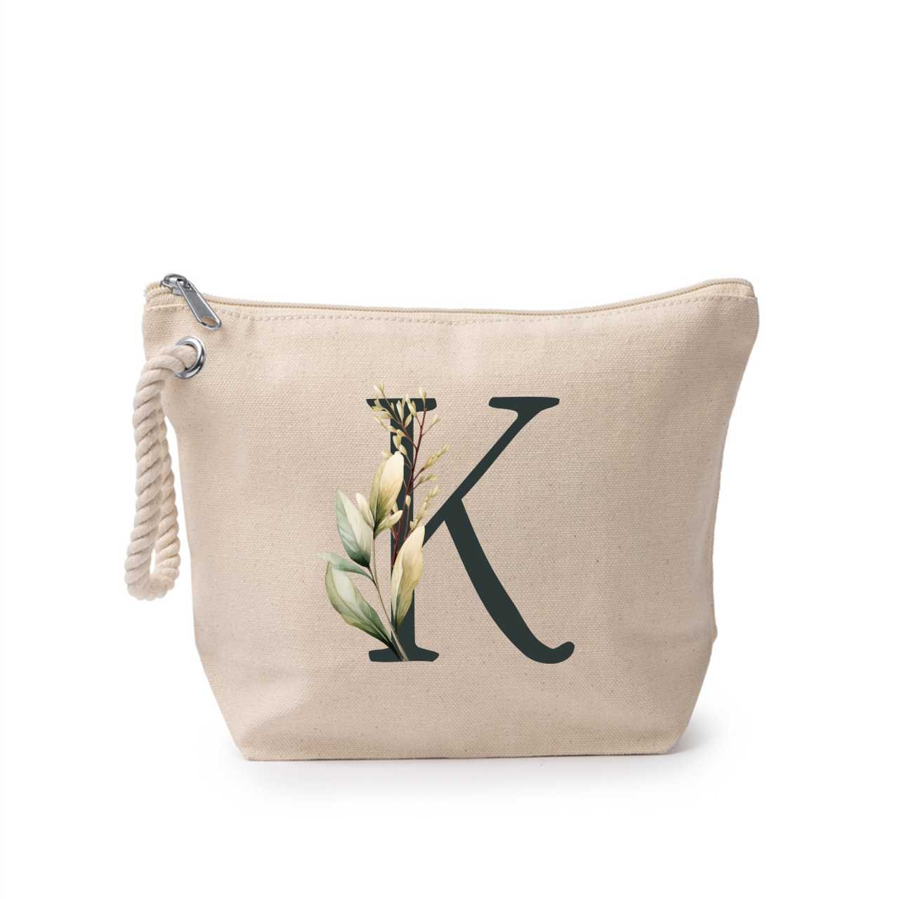 Portfard personalizat cu litera K, material din bumbac 100% - sakosa.ro