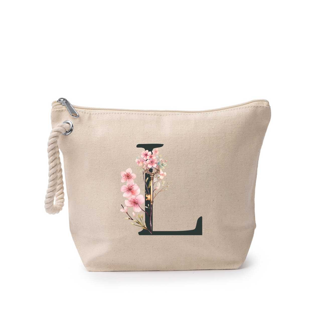 Portfard personalizat cu litera L, material din bumbac 100% - sakosa.ro