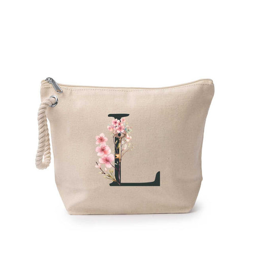 Portfard personalizat cu litera L, material din bumbac 100% - sakosa.ro
