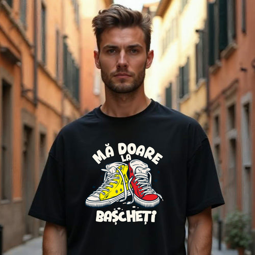Tricou Oversize Premium Unisex  MA DOARE LA BASCHETI