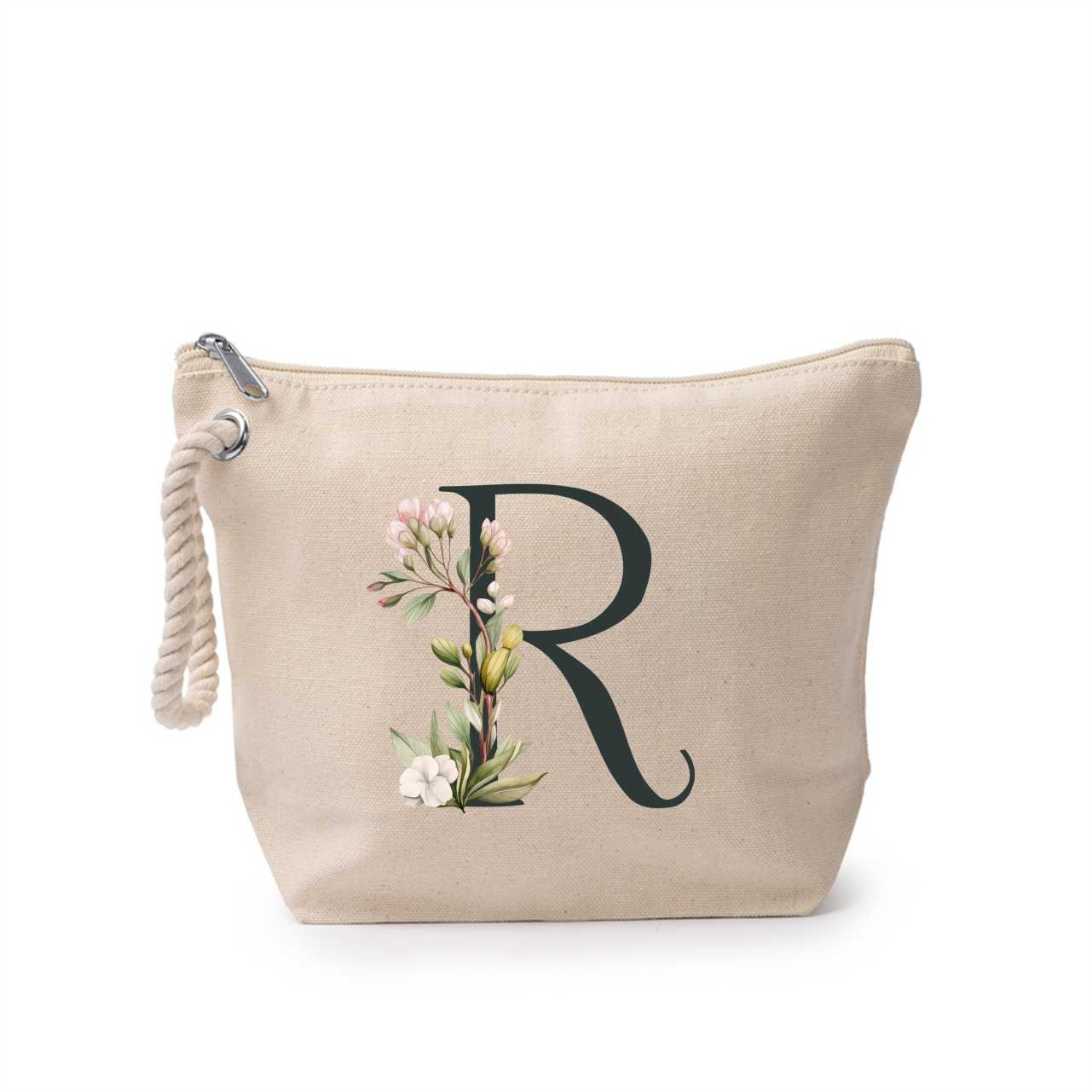 Portfard personalizat cu litera R, material din bumbac 100% - sakosa.ro