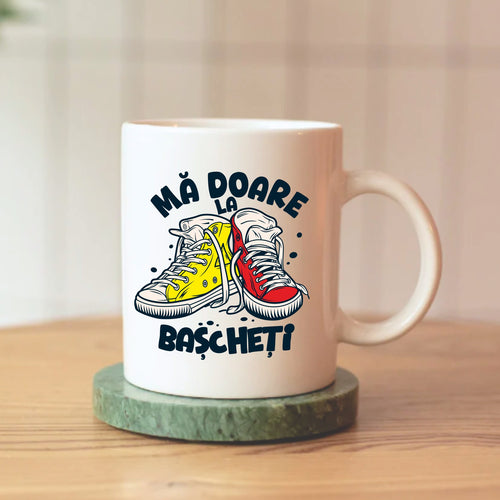 Cană personalizată MĂ DOARE LA BAȘCHEȚI