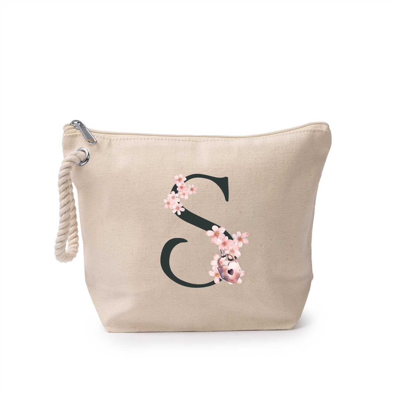 Portfard personalizat cu litera S, material din bumbac 100% - sakosa.ro