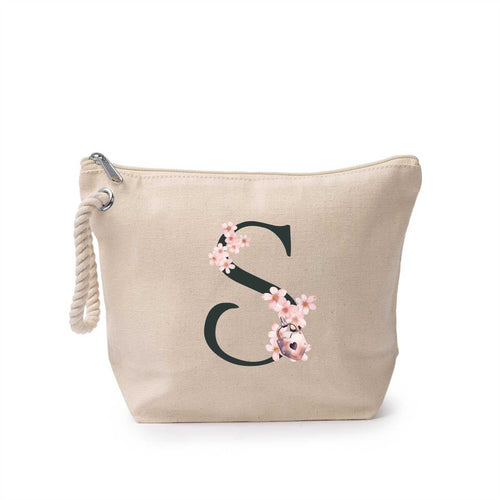 Portfard personalizat cu litera S, material din bumbac 100% - sakosa.ro