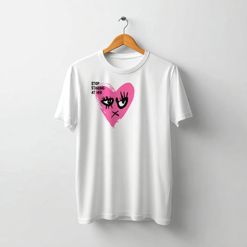 Tricou Stop Staring At Her