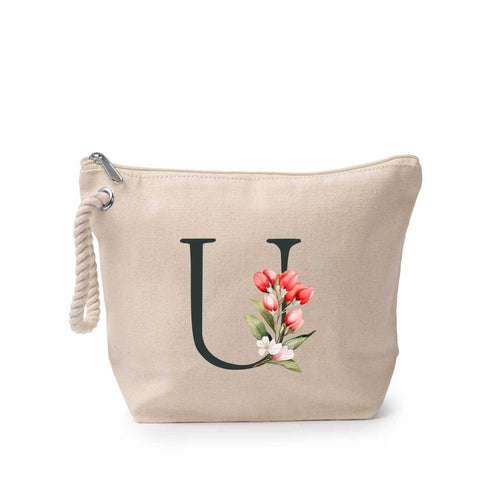 Portfard personalizat cu litera U, material din bumbac 100% sakosa.ro
