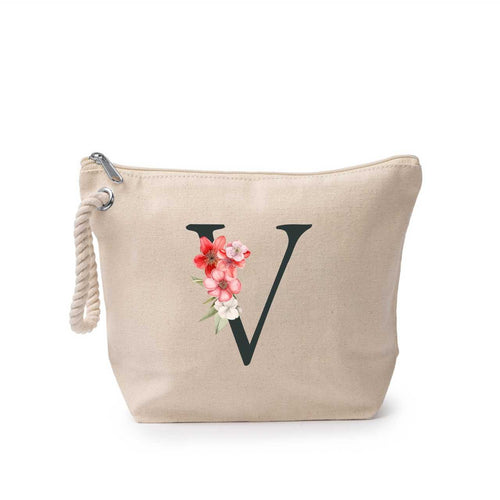 Portfard personalizat cu litera V, material din bumbac 100% - sakosa.ro